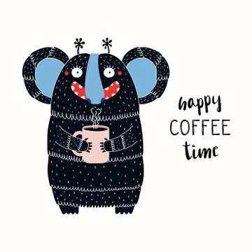 Cute monster illustration Stock Illustration