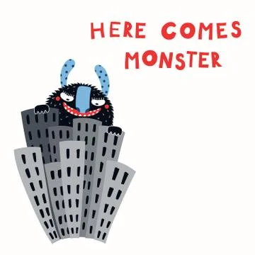 Cute monster illustration Stock Illustration