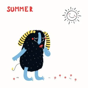 Cute monster illustration Stock Illustration