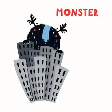 Cute monster illustration Stock Illustration
