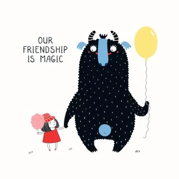 Cute monster illustration Stock Illustration