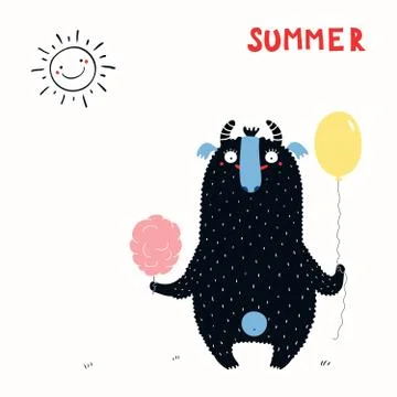 Cute monster illustration Stock Illustration