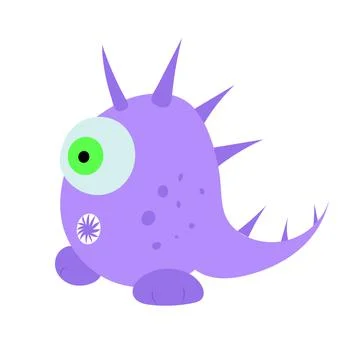 Cute monster. Isolated on white. Vector cartoon illustration. Stock Illustration