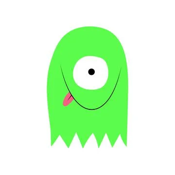Cute monster. Isolated on white. Vector cartoon illustration. Stock Illustration
