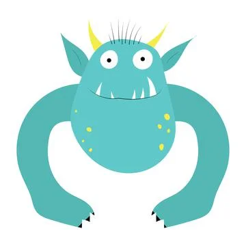 Cute monster. Isolated on white. Vector cartoon illustration. Stock Illustration