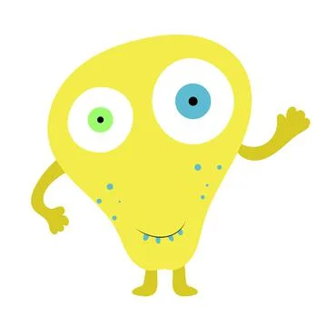Cute monster. Isolated on white. Vector cartoon illustration. Stock Illustration
