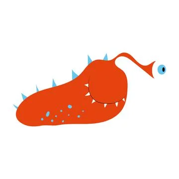 Cute monster. Isolated on white. Vector cartoon illustration. Stock Illustration