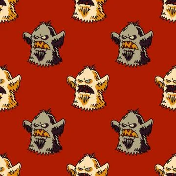 Cute monster seamless pattern Illustrazione stock