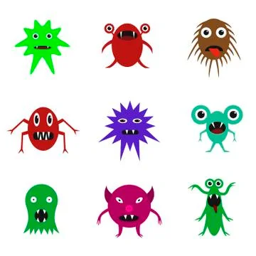 Cute monster set Stock Illustration