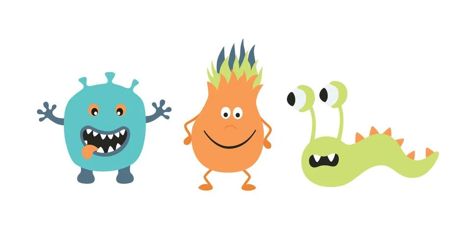 Cute Monster Set Stock Illustration