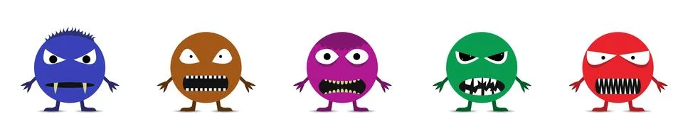 Cute monster set Stock Illustration