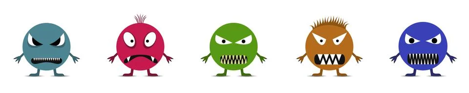 Cute monster set Stock Illustration