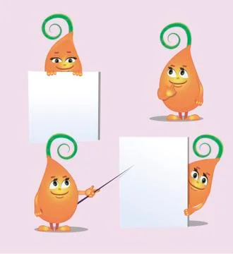 Cute monster- sprout, from different angles Stock Illustration
