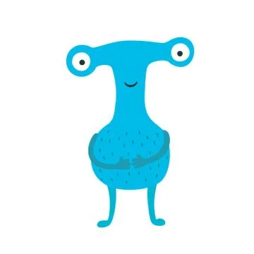 Cute monster vector illustration on white isolated background Stock Illustration