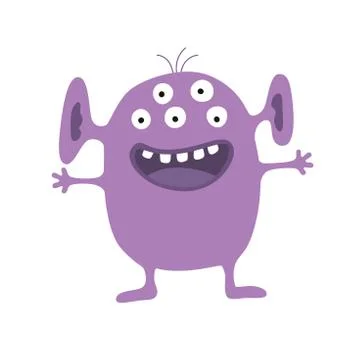 Cute monster vector illustration on white isolated background Stock Illustration