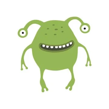 Cute monster vector illustration on white isolated background Stock Illustration