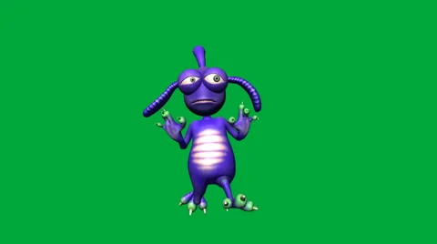 Cute Monster Walking Toward Viewer (Loop + Matte) Stock Footage 49966561