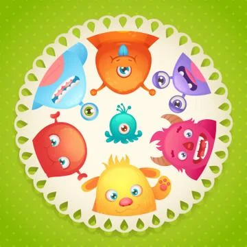 Cute monsters design Illustrazione stock