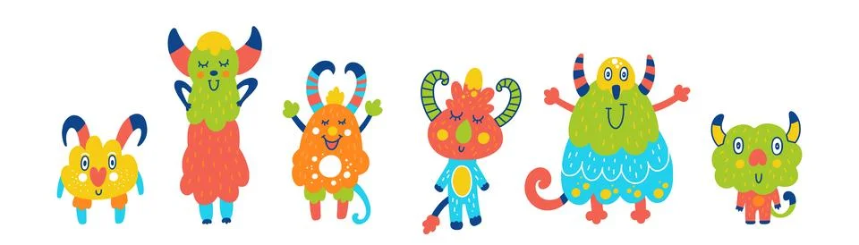 Cute Monsters Stock Illustration