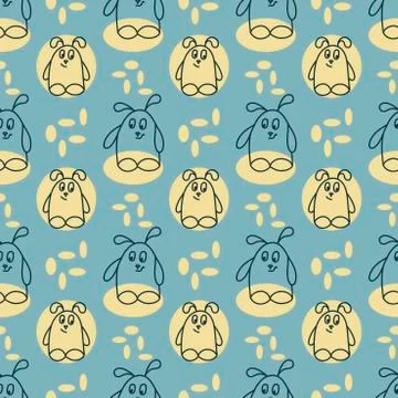 Cute Monsters on a light blue background. Vector line drawing. Doodle for bab Stock Illustration