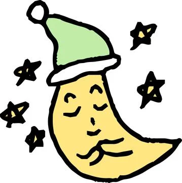 Cute moon and star scribbles drawn by children Illustrazione stock