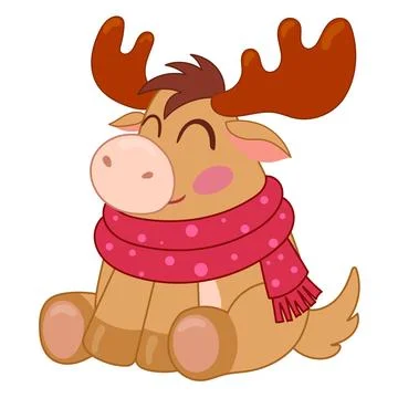 Cute moose smiling vector clipart Stock Illustration