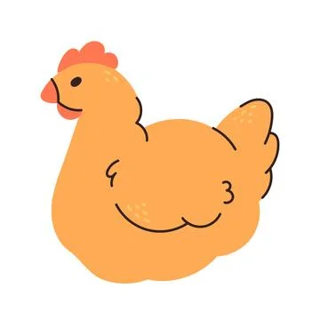 Cute mother hen Easter design. Bird on farm. Vector illustration Stock Illustration