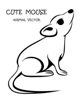 Cute mouse animal vector eps 10 Stock Illustration