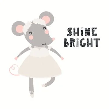 Cute mouse ballerina Stock Illustration