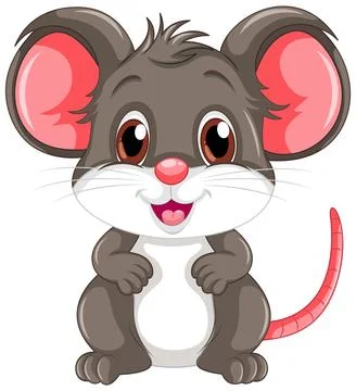 Cute mouse cartoon character Stock Illustration