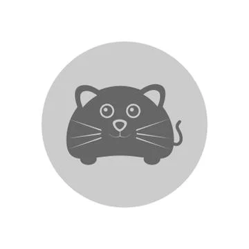 Cute Mouse Circular Icon Illustration Stock Illustration