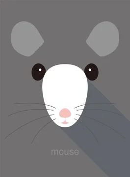 Cute mouse face icon, vector illustration Illustrazione stock