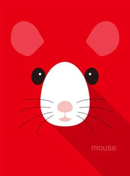 Cute mouse face icon, vector illustration Illustrazione stock