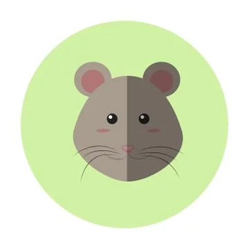 Cute mouse flat vector icon. Stock Illustration