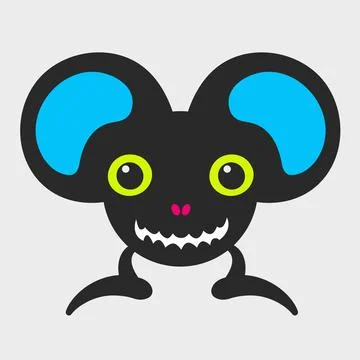 Cute mouse monster. Funny and cute monster. Flat cartoon character design. Stockillustratie