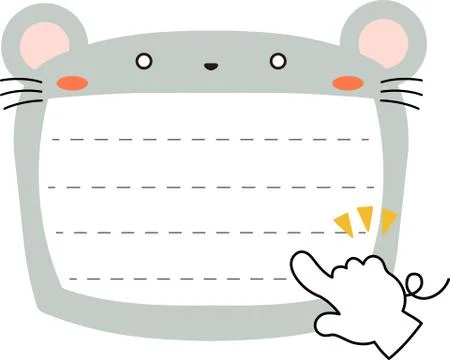 Cute mouse noteboard Stock Illustration