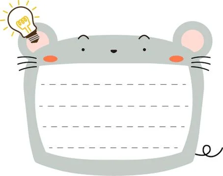 Cute mouse noteboard Stock Illustration