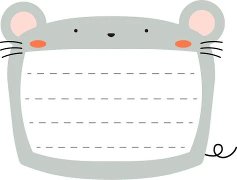 Cute mouse noteboard Stock Illustration
