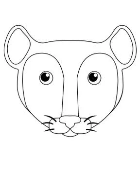 Cute mouse or rat - vector linear picture for coloring. Mouse face Illustrazione stock