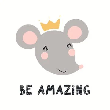 Cute mouse princess Stock Illustration