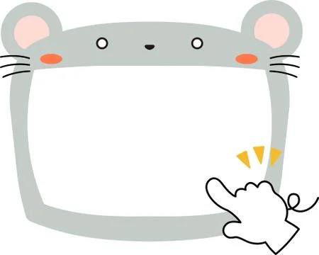 Cute mouse whiteboard Stock Illustration