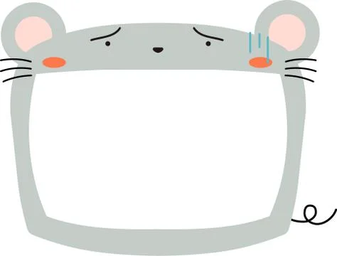 Cute mouse whiteboard Stock Illustration