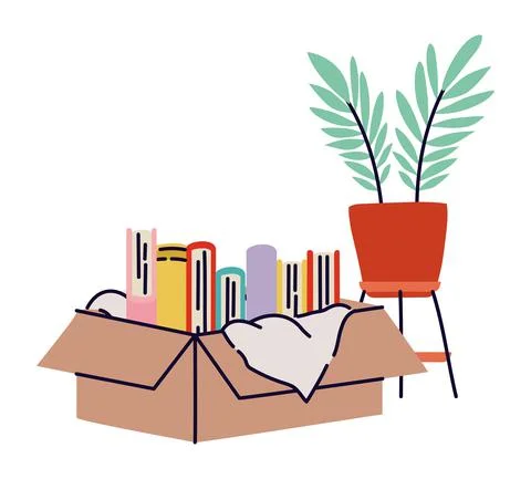Cute moving box 스톡 일러스트