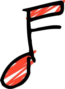 Cute musical note scribbles drawn by children Stock Illustration