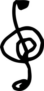 Cute musical note scribbles drawn by children 스톡 일러스트