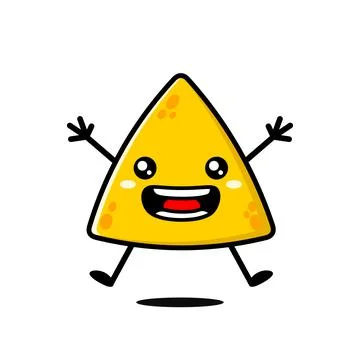 Cute Nacho Cartoon Character Stock Illustration