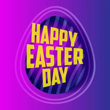 Cute neon egg for easter holiday Stock Illustration