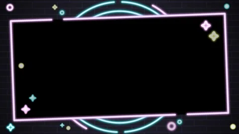 Cute Neon Sparkle Light Frame Background Stock Footage 327843173
