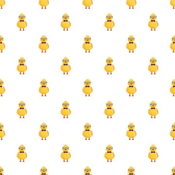 Cute nerd ducklings seamless pattern wearing bow ties Illustrazione stock