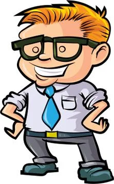 Cute nerd office worker Stock Illustration